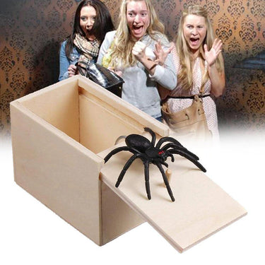 Surprising Box With Spider Inside - Beetno Store - FAMILY, NEWLY CURATED, Scare Surprise Box, Scary Surprise, Scary Surprise Halloween Party Favor, spider box, Surprising Box With Spider Inside, TOYS, under20, Wooden Prank Spider Scare Box, Wooden Spider Prank Box